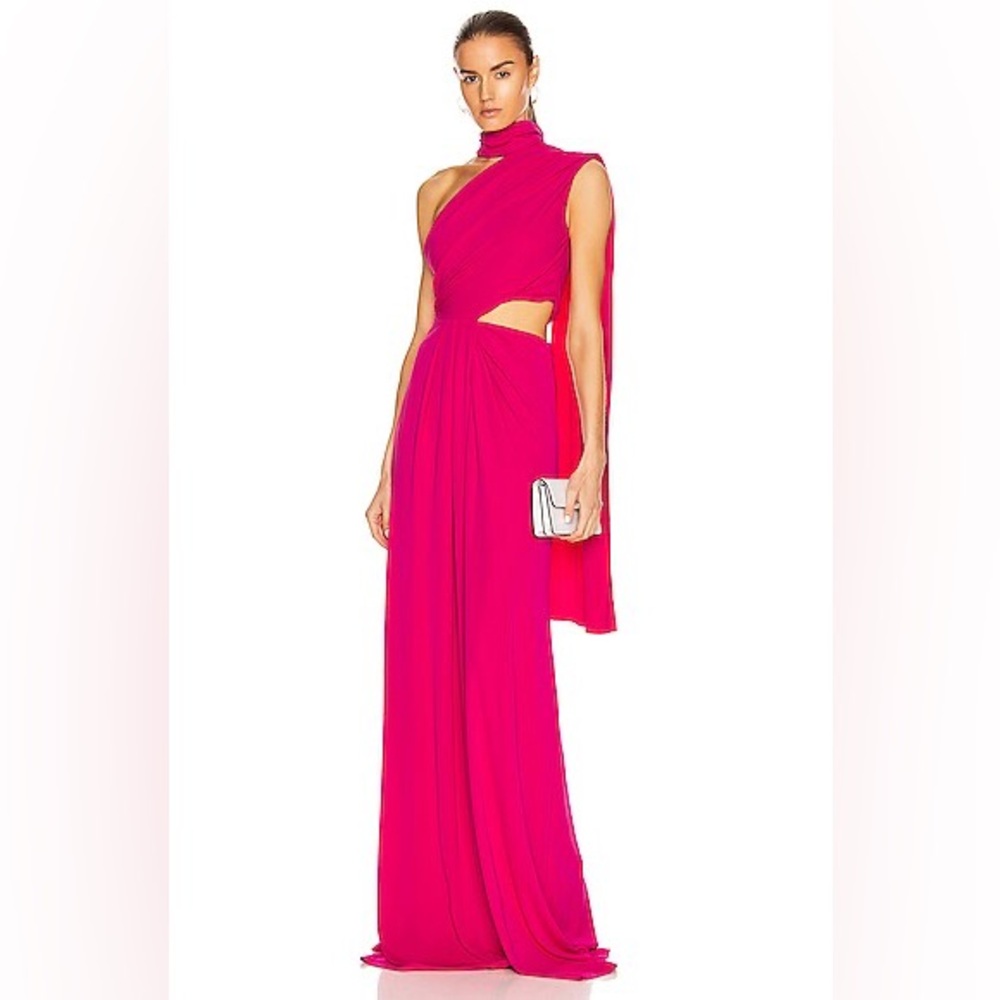 Saloni Honey Gown/Long Dress in Magenta
